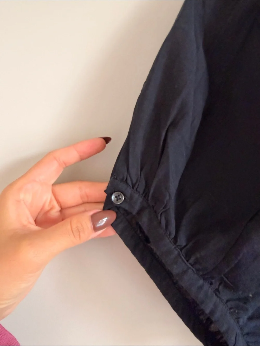 Doen June Top Black Puff Sleeve Blouse Size S